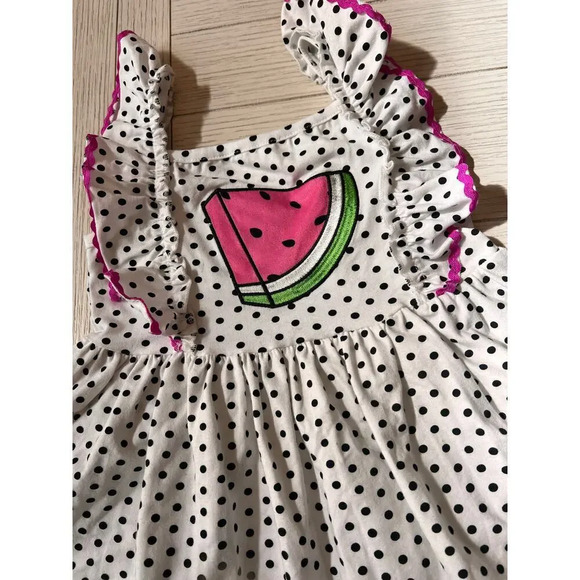 Marie Nicole Clothing girls polka dot watermelon flutter‎ sleeve dress. Size XXL - Picture 7 of 8